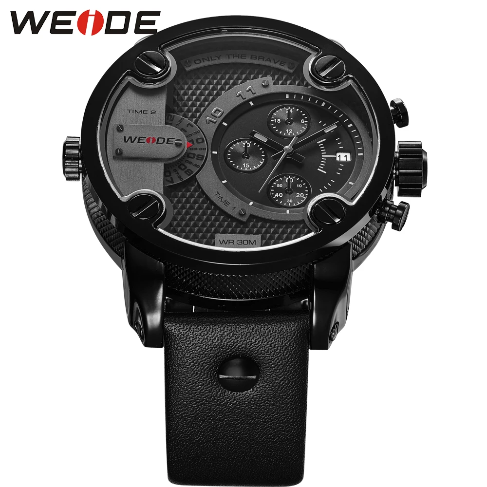WEIDE analogmen мужские часы люксовый бренд кожаный браслет Мода Повседневная Relogio