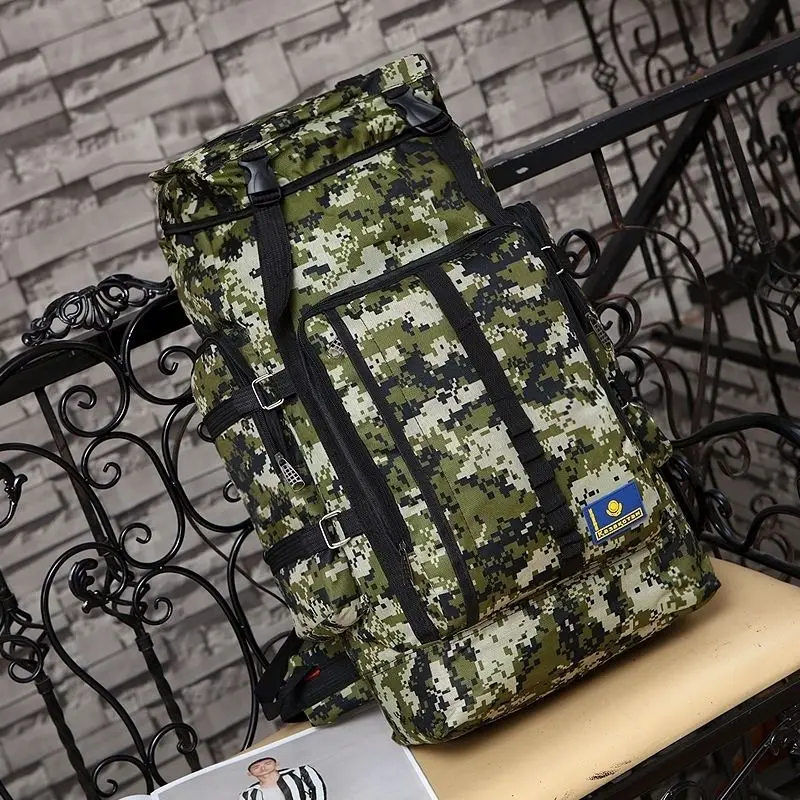 

75L large capacity outdoor waterproof backpack, men's backpack army camouflage, large backpack for travel and hiking