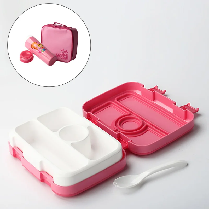 Pink4 compartment MICCK микроволновая печь Коробки для обедов для детей стильная футболка с изображением персонажей видеоигр бенто ланч бокс с посуда чашки Еда контейнер школьная 4/5 отсек снэк-Кухня - Цвет: Pink4 compartment