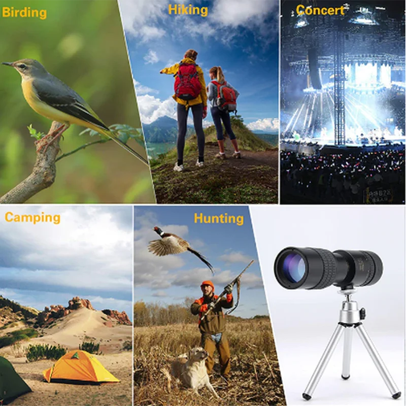 

Newest Hot 4K 10-300X40mm Super Telephoto Zoom Monocular Telescope for Beach Travel H1
