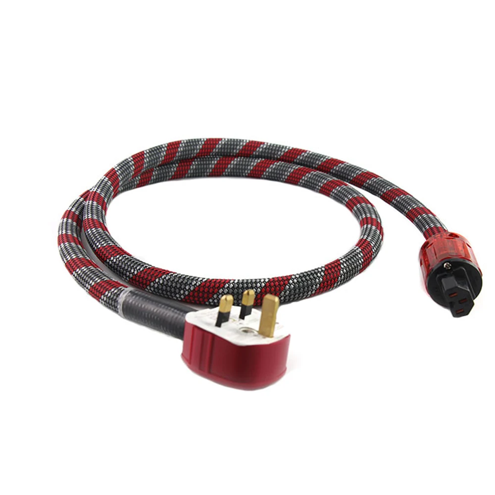 

Hi-end 5N OCC single copper Silver Plated UK Mains Power Cord Cable HIFI Power Cable