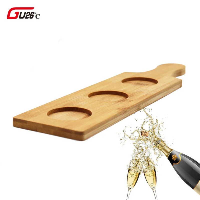 

3/4/5 Holes Wooden Shot Glass Holder Display Rack Bar Wine Drinks Cup Storage Carrier Flight Tasting Serving Tray Single Row