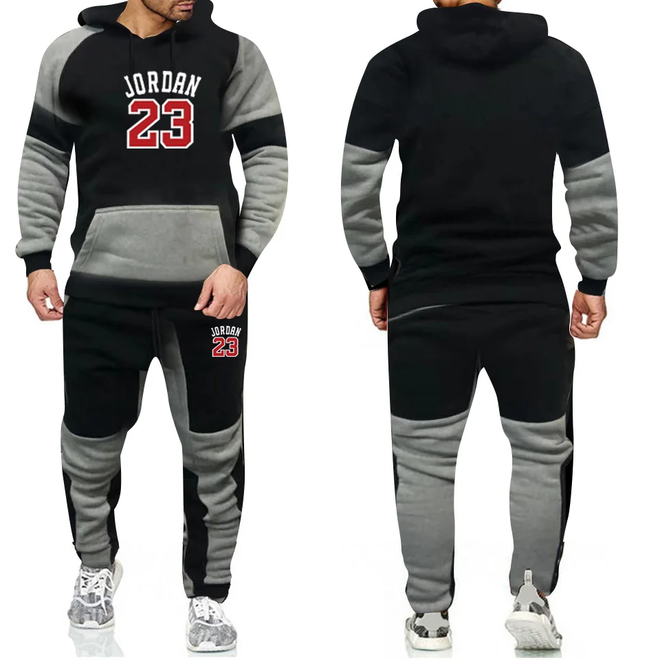 

2021Men Women Splicing Tracksuit Long Sleeve Hoodie Set Sweatshirts Sweatpants Suit Sport Jogging Pullover Spring Winter Coat