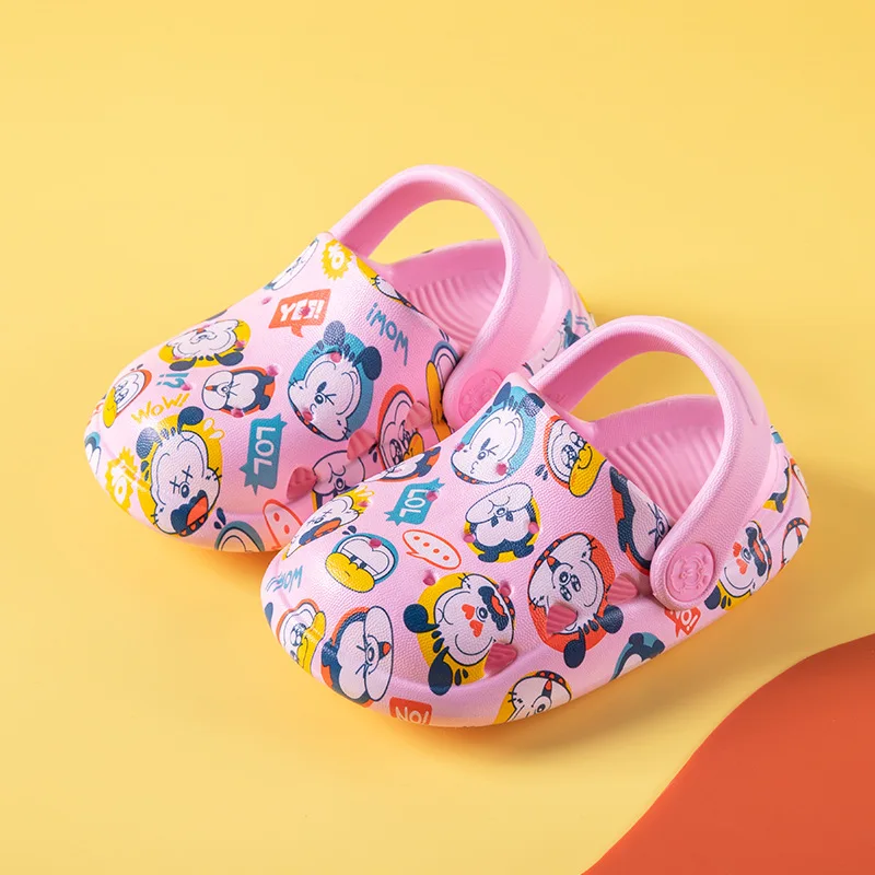 Babudou-zapatos Con agujeros para ni&ntilde;os y beb&eacute;s, sandalias y zapatillas de playa antideslizantes con estampado, bonitas, para verano-2