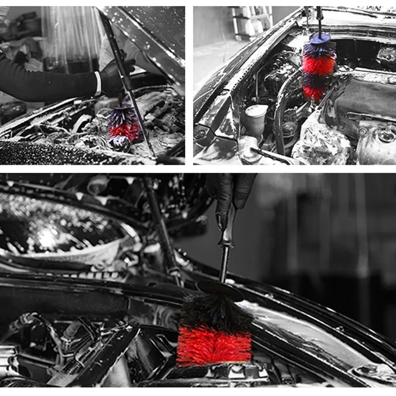 

4 Pcs Car wash brush set Car wheel brush Air conditioner brush Keyboard swipe Household cleaning brush Car decoration Car tools