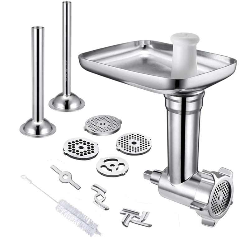 

Metal Food Meat Grinder Attachment for Mixers Sausage Stuffer Tubes Grinding 449E