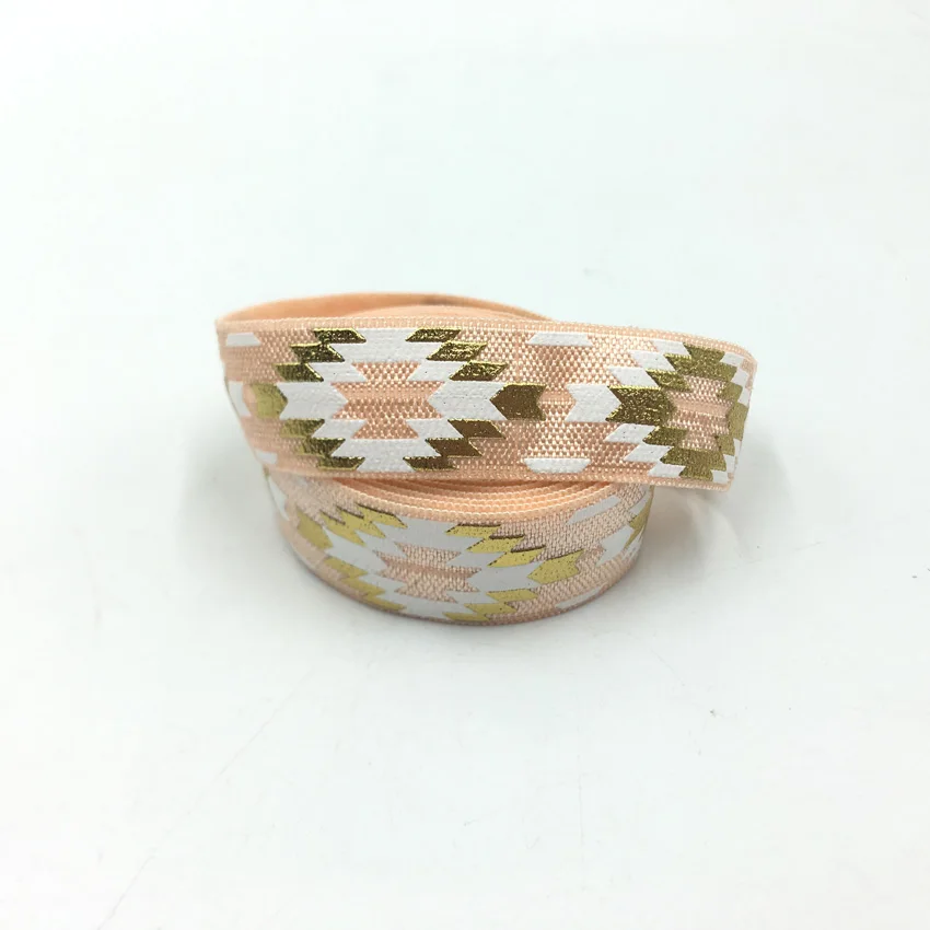 5 ярдов/лот золото Фольга с узором в стиле Ацтек на голову эластичная повязка для