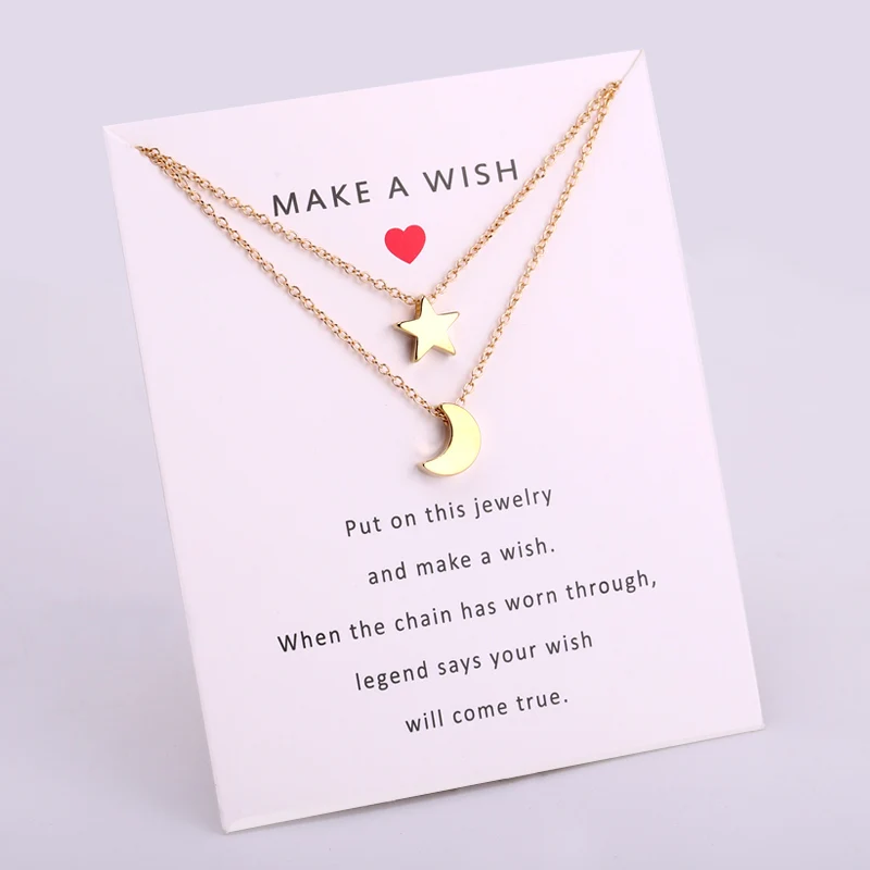 Цепочка с подвеской в виде Луны и звезды | Украшения аксессуары