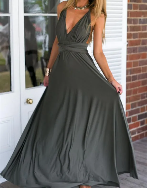 

Zoulv Bandage Long Dress Party Bridesmaids Infinity Robe Femme Sexy Women Multiway Wrap Convertible Boho Maxi Club Red Dress