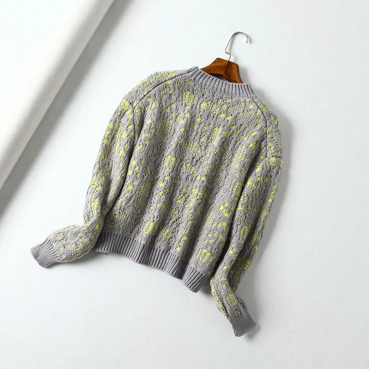 

Women Clothes 2019 Autumn and Winter Clothes Women Lazy Wind Double-layer Round Neck Loose Pullover Sweater Women