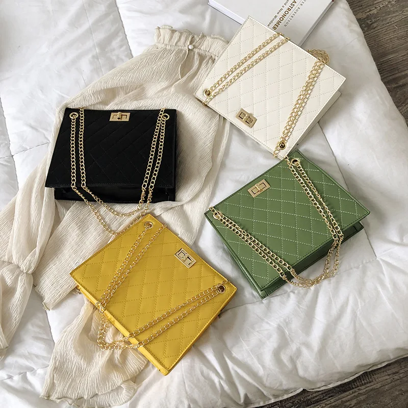 

New Small Bag Thread Bag Women 2021 New Korean Style Versatile Chain Retro Messenger Bag Texture Internet Celebrity Small Black