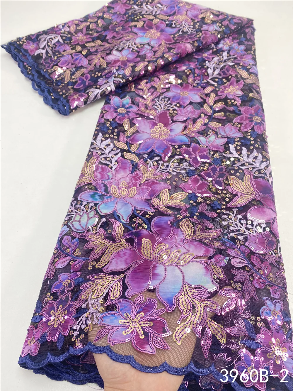 

XIYA New Design Wine African Mesh Lace Fabric High Quality Nigerian Tulle Lace French Net Lace With sequins For Dress 3960B