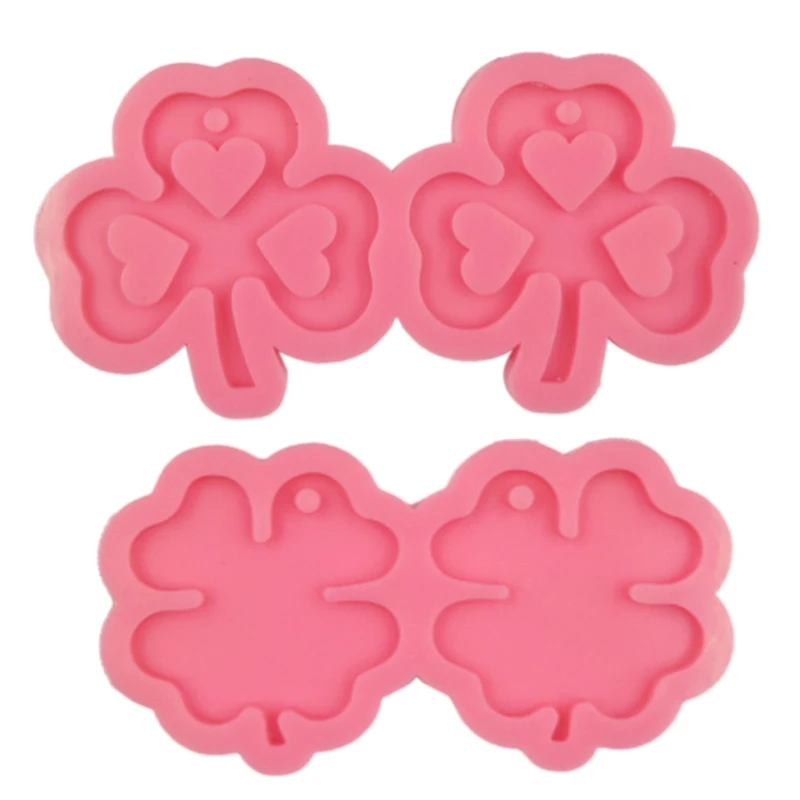 

2 Pcs/Set Four Leaf Clover Earrings Epoxy Resin Mold Keychain Necklace Pendant Silicone Mould DIY Crafts Jewelry Casting