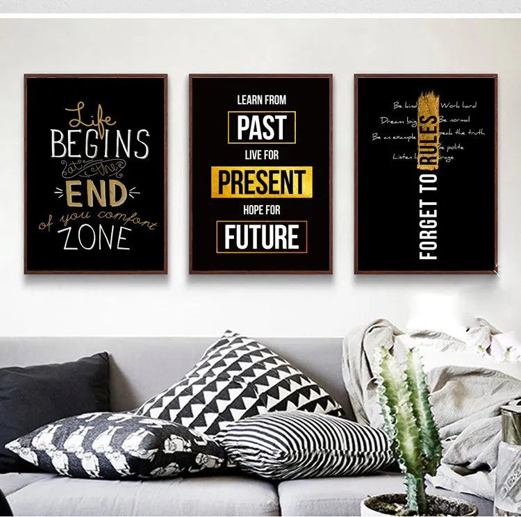

Nordic Creative English Ins Simple Decorative Painting Bedroom Poster Letter Quotes Wall Background Home Office Wall Decoration