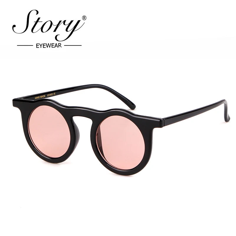 Винтажные Ретро красные маленькие круглые солнцезащитные очки брендовая