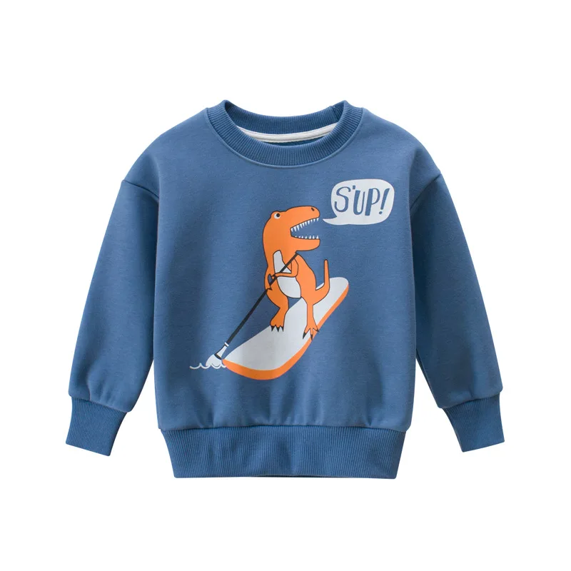 2950blue Детский свитер с динозавром из мультфильма для мальчиков 2-9 лет, весна-осень, новая детская одежда для мальчиков и девочек, детские футболки для мальчиков, 27 - Цвет: 2950blue