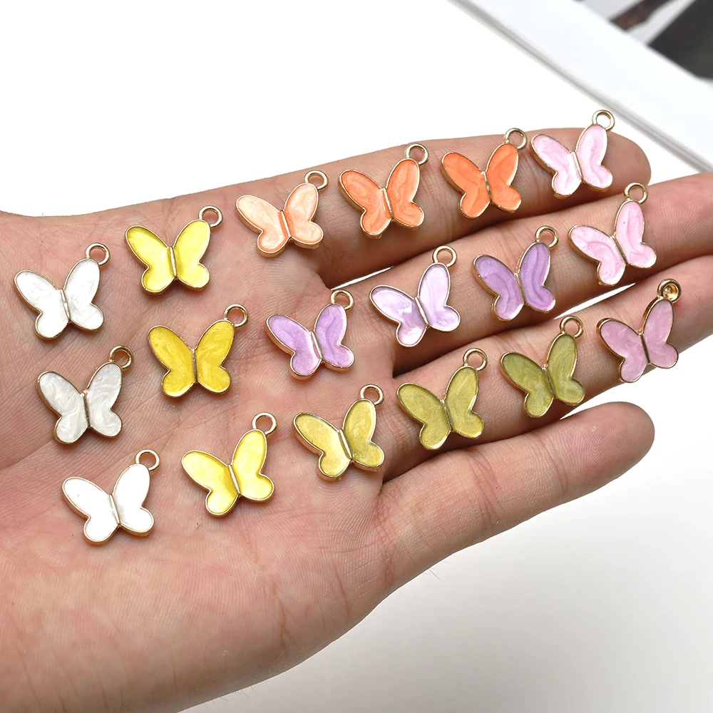 Модные 10 шт./лот эмалированные Подвески с насекомыми бабочками для изготовления