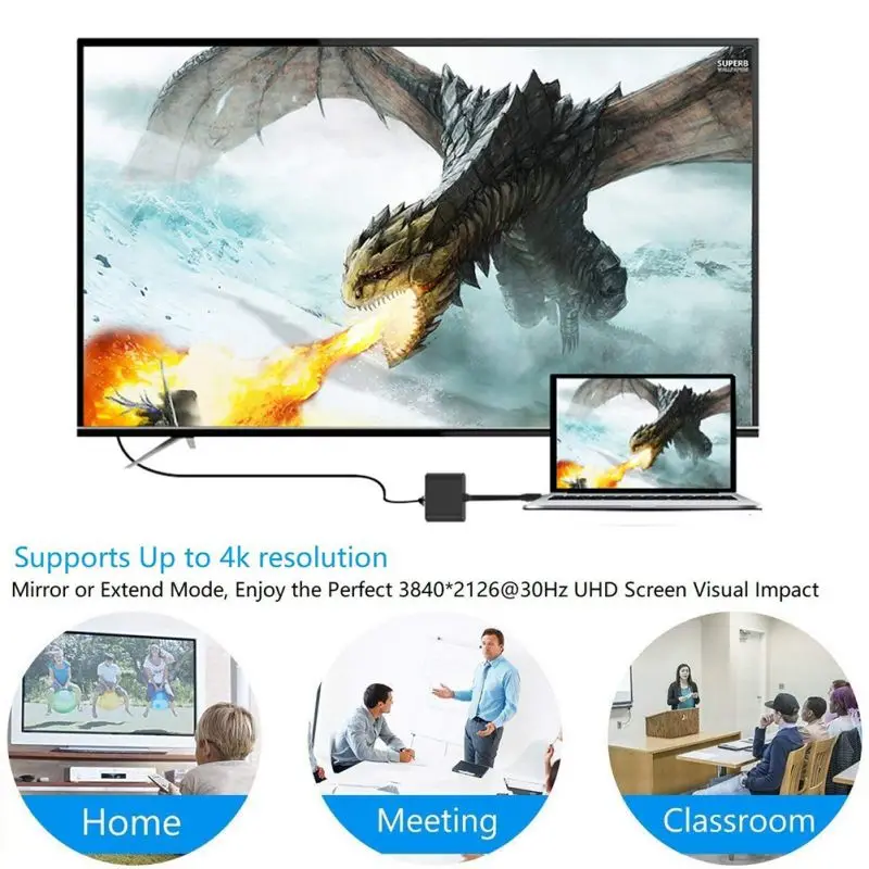 Горячая Распродажа Usb C HDMI USBC в 3 1 конвертер адаптер type DMI/USB 1/type type-C Алюминиевый для
