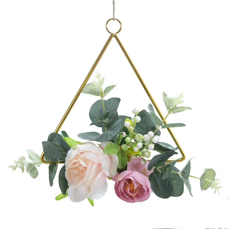 

2021 Шелковый цветок в металлической рамке, Свадебный букет невесты, настенное украшение для свадьбы, декоративный цветок подружки невесты