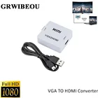 Grwibeou 1080P VGA 2 HDMI аудио адаптер разъем VGA2HDMI мини-проектор с аудио для ПК ноутбука для проектора HDTV
