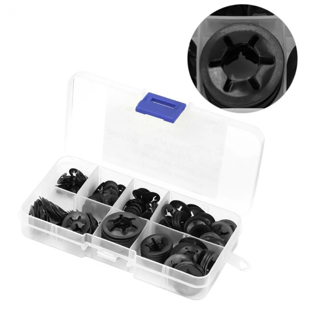 

260PCS M3-12 Push-on Quick Speed Locking Washers Star Nut Metal Fastener Assorted Kit
