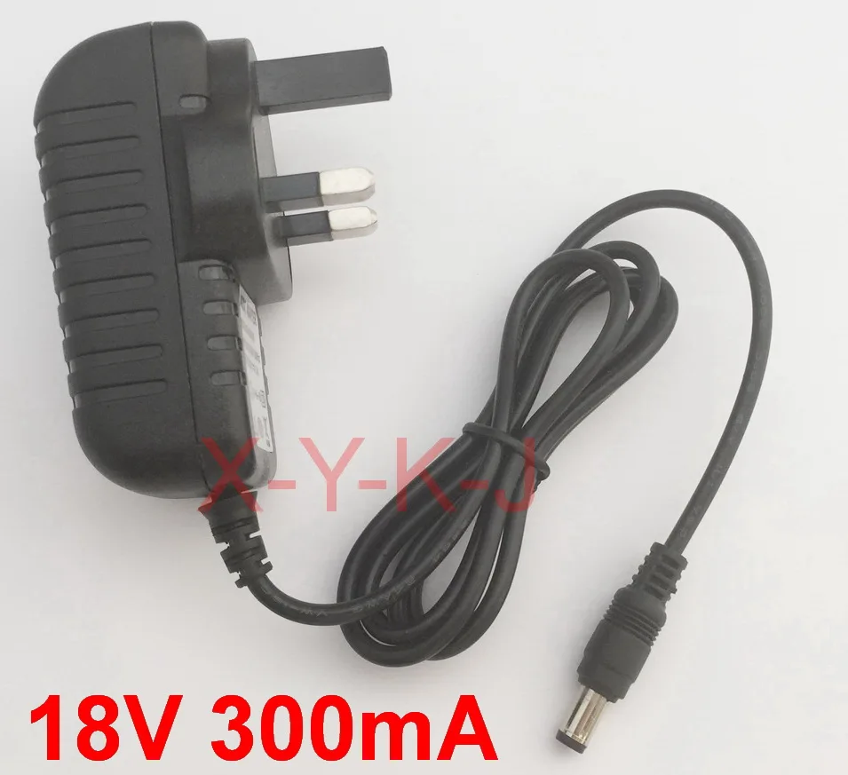 1 шт. 18V 200mA 300mA 400mA 500mA 600mA 700mA 800mA AC 100 V-240 V конвертер адаптер Питание штепсельная вилка британского стандарта 5,5 мм x 2,1-2,5 мм - Цвет: 18V 300mA