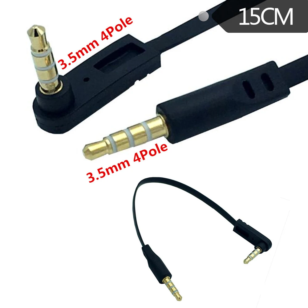 

3.5mm 4 Pole M to M Record Car aux Audio Cord headphone connect cable