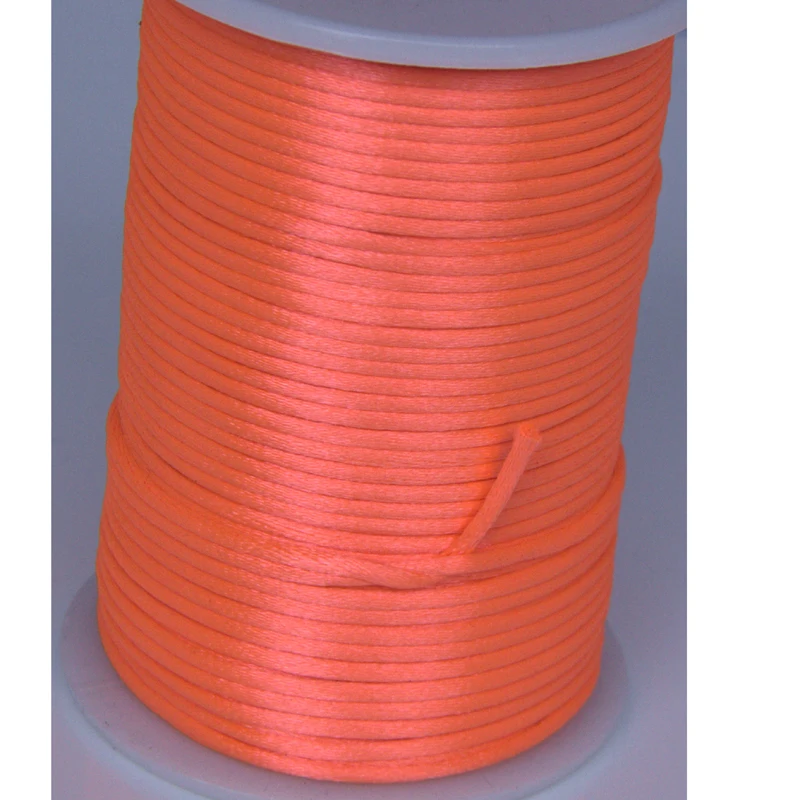 10 ярдов оранжевого цвета 2 мм погремушка атласный шнур макраме Бисероплетение