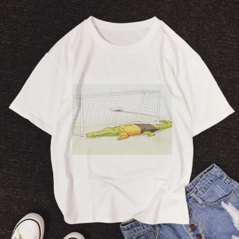 Женская Винтажная Футболка Vogue серии Мистер крокодил Жираф не может это сделать