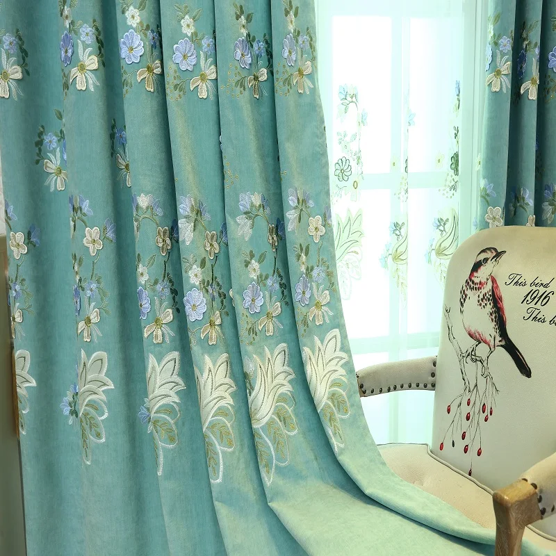 Шениль жаккардовые европейские роскошные классические шторы с вышивкой
