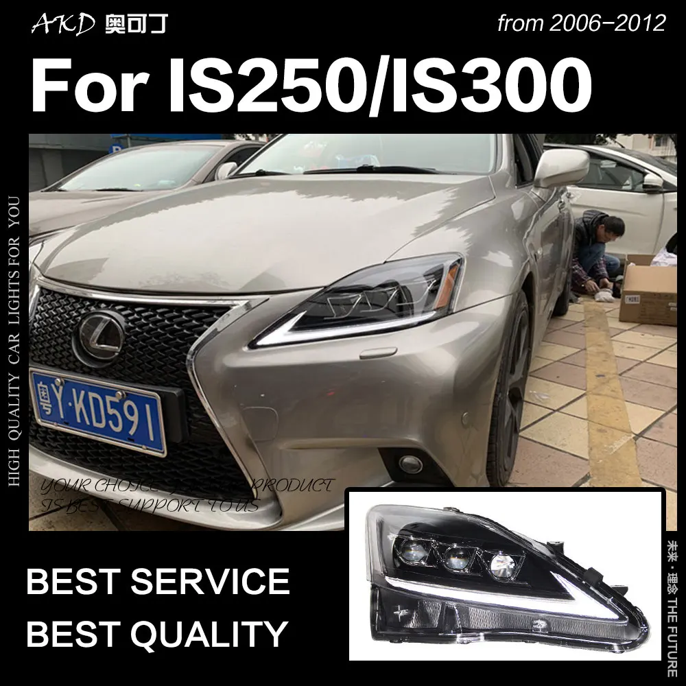 AKD автостайлинг фара для Lexus IS250 фары 2006 2012 IS300 светодиодный ная DRL сигнальная лампа