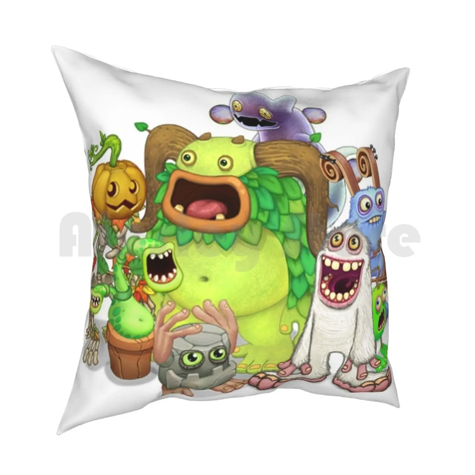 Чехол-Подушка с надписью Мой пение монстров | Дом и сад