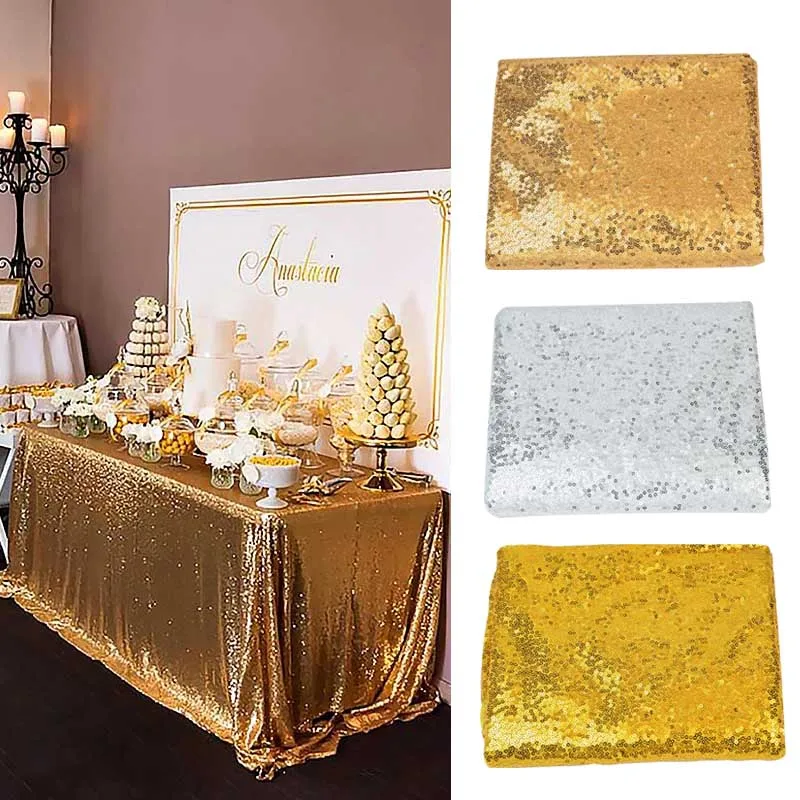 

180*120cm Rose Gold Sequin Tablecloths Rectangular Table Cover For Home Dinner Decor Wedding Birthday Party Supplies Table Cloth