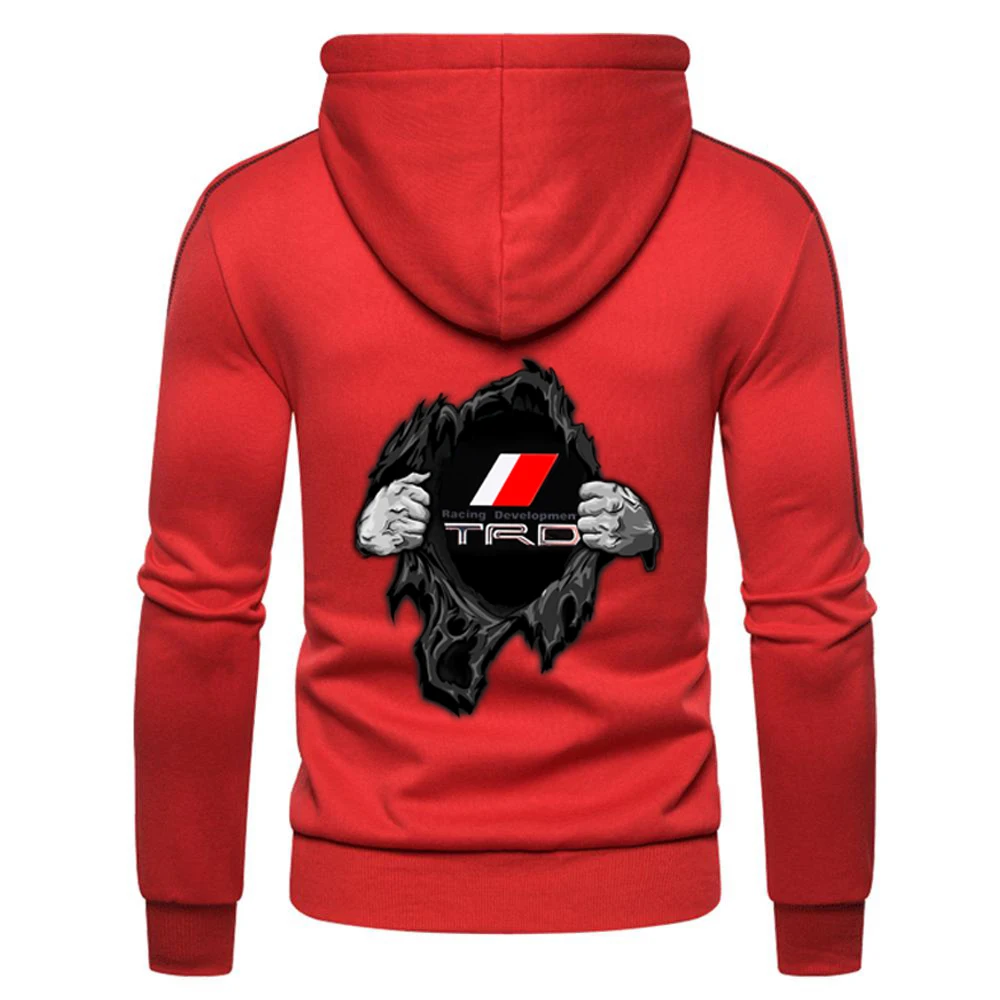 

2021 Men Toyota TRD Car Logo Fashion Comfortable Cotton Zipper Hoodie Fitness Sweatshirts Solid Fleece College Style Coat Tops