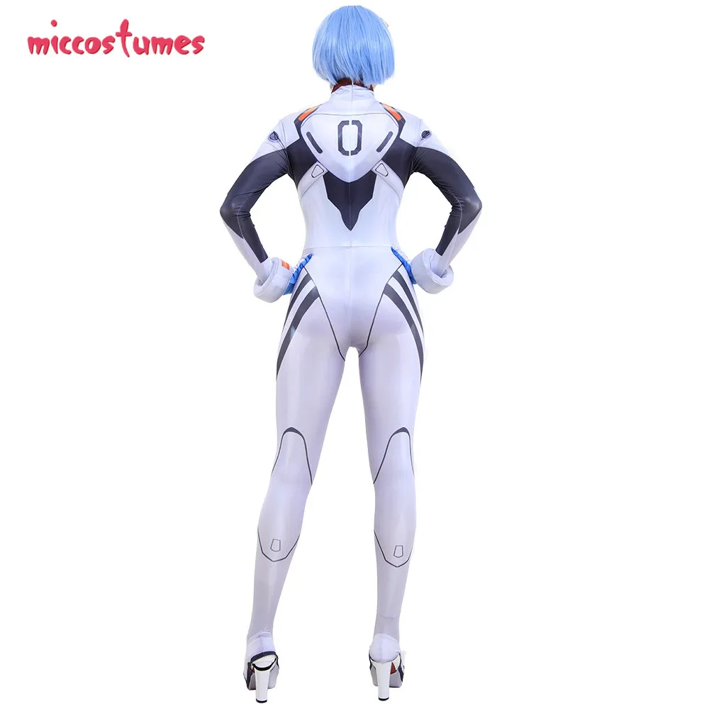 EVA Rei Ayanami Cosplay Costume 3D Printed White Bodysuit Jumpsuit for Halloween image 4