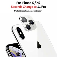 modified metal sticker camera lens seconds change cover for iphone x xs max fake camera for iphone 11 pro max glass screen
