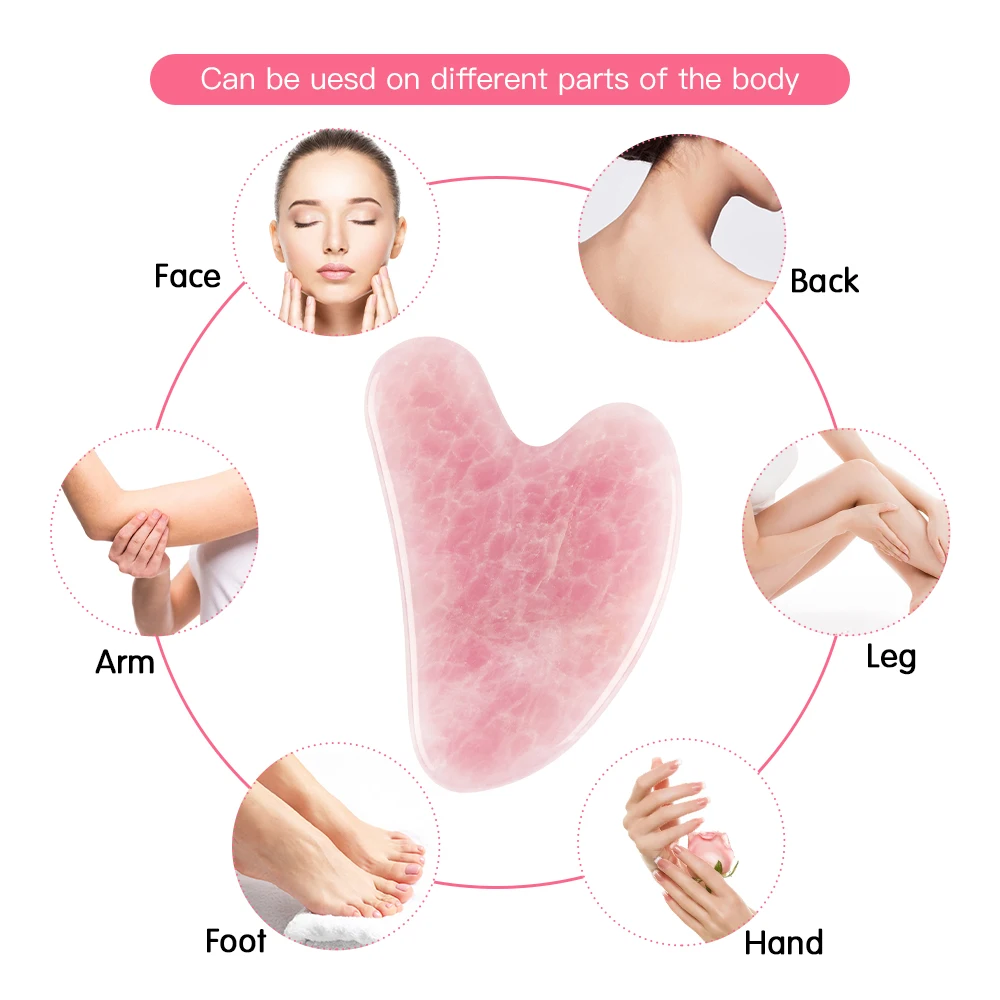 Скребок гуашный натуральный нефритовый для лица массажер соскабливания