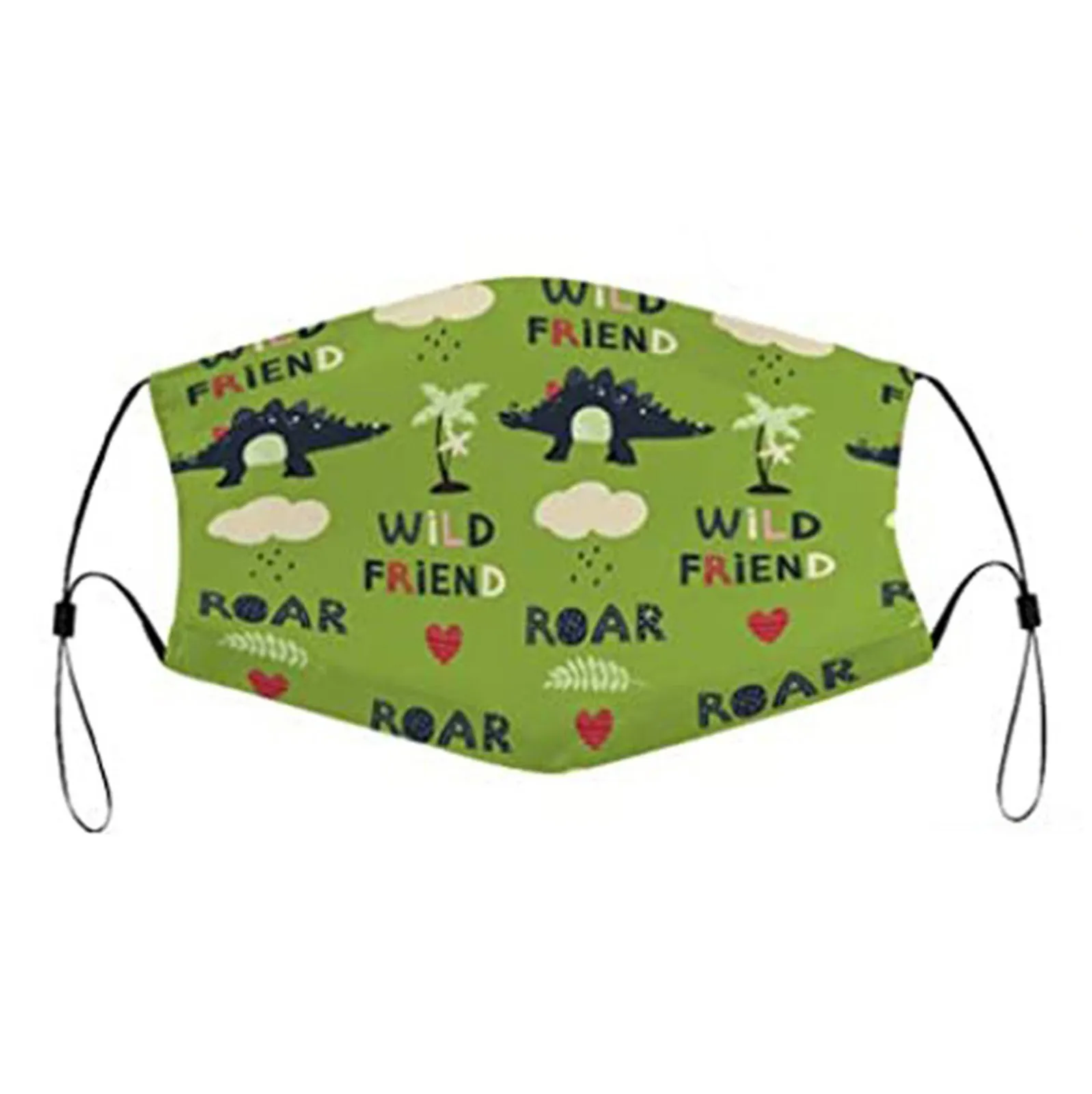 Маска-Динозавр Детская с мультяшным принтом многоразовая регулируемая