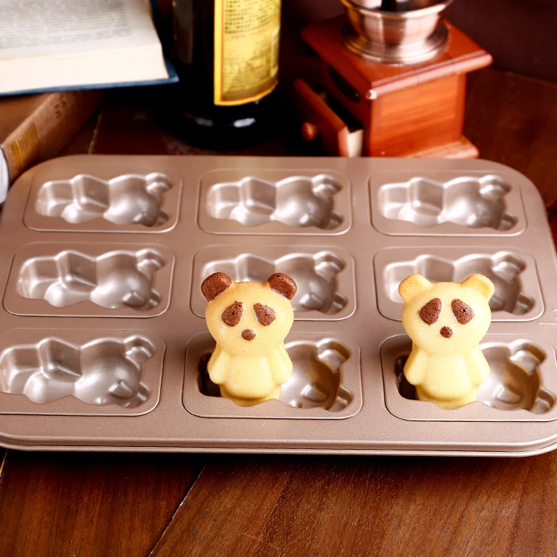 9 чашек золотого антипригарного медведя/утки форма для выпечки торта кухонные