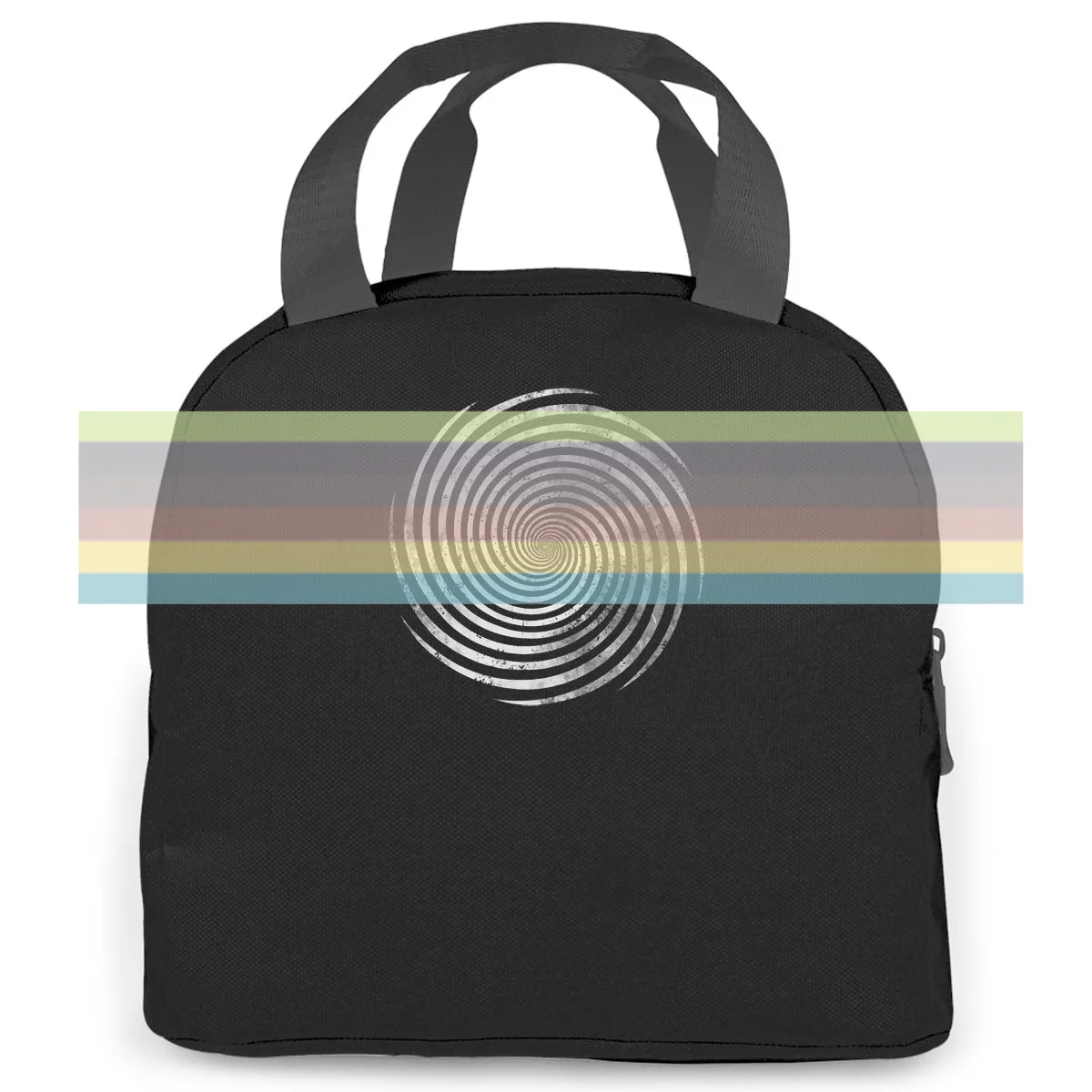 

HYPNO SPIRAL I Spiral Labyrinth Mystic Hypnotic Esoterik Circle Print women men Portable insulated lunch bag adult