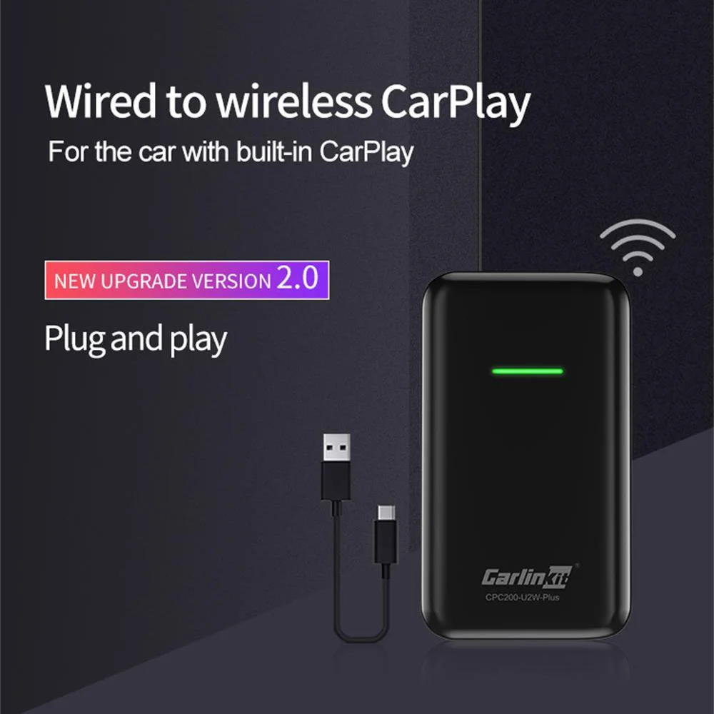 Универсальный проводной для беспроводной Carplay USB радиоприемник с подсветкой Apple