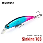 TSURINOYA новая Тонущая приманка в виде гольяна DW75, Джеркбейт, воблер 70S, 70 мм, 8,9 г, для Пресноводной ловли окуня, форели жесткая приманка для рыбалки