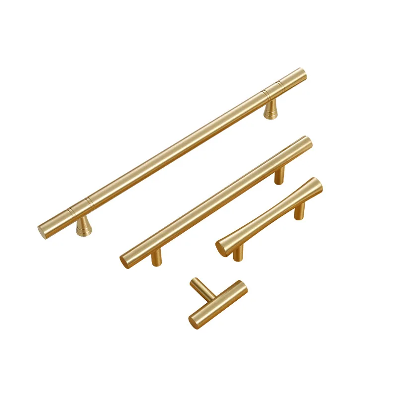 

Gold Knob Copper Drawer Pulls Cupboard TV Bedside Custom Wholesale Brass Wardrobe Handle for Furniture