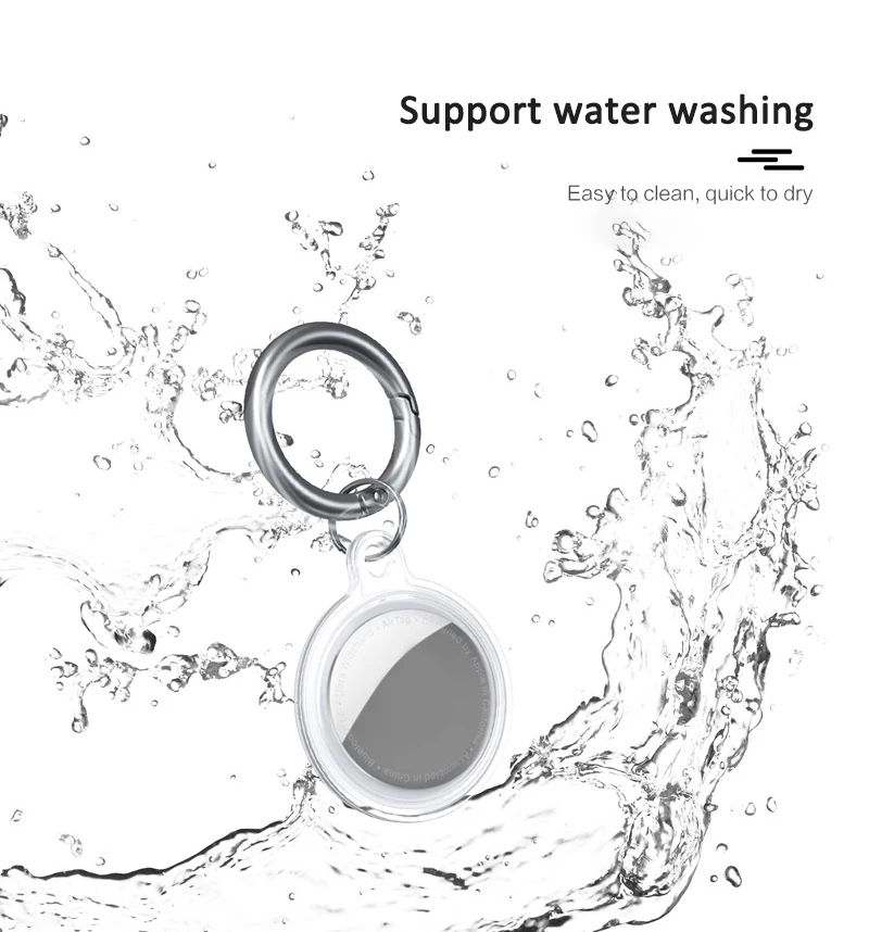 

For Apple Airtags Durable Silicone Protective Sleeve For Apple Locator Tracker Anti-lost Device Keychain Protective Sleeve