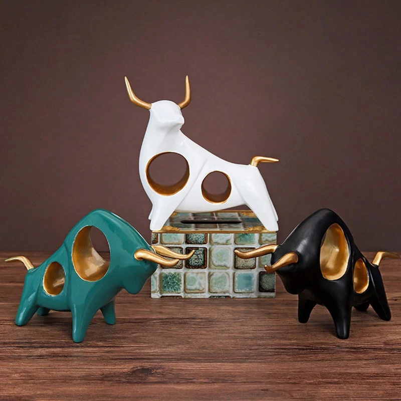 Бычья полимерная скульптура домашний декор статуя быка гостиная фигурка
