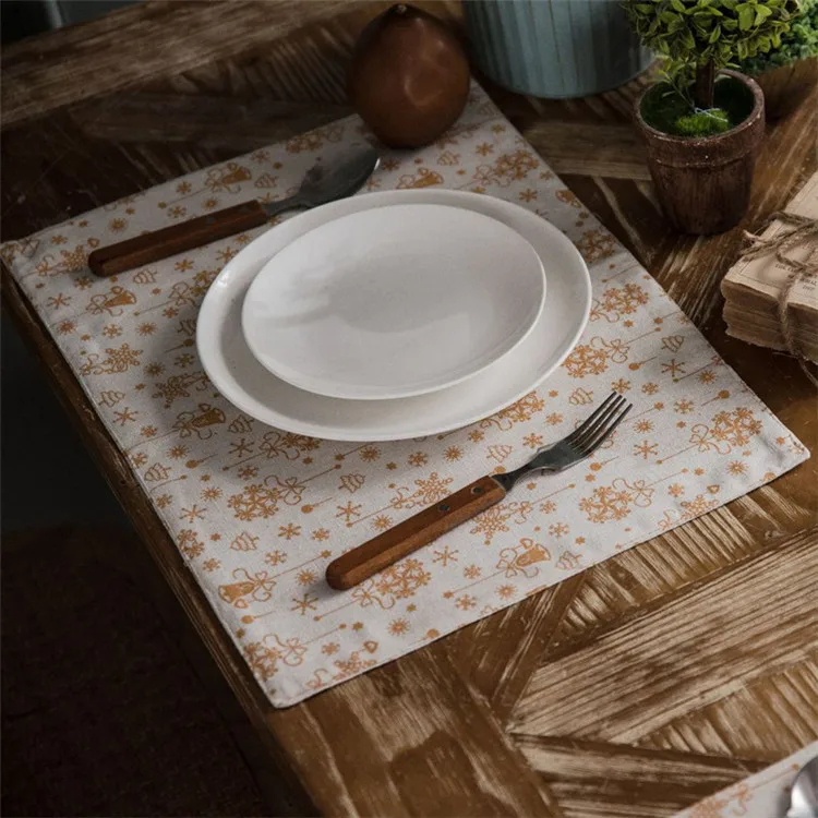 Рождественские золотистые колокольчики, белый стол, бегунок Decoracao Mesa Jantar, хлопок, лен, Chemin De table Tafelloper, вечерние