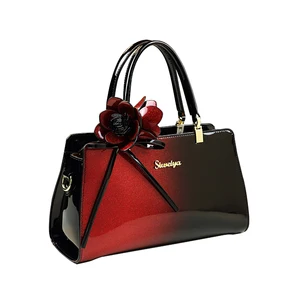 ICEV новые модные сумки с верхней ручкой для женщин, кожаные сумки из лакированной кожи, сумки через плечо, лоскутные женские офисные сумки