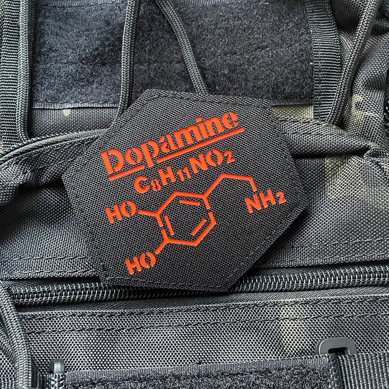 Допамин HO NH2 светящаяся молекула нашивка из нейлона серотонин кофеин химические