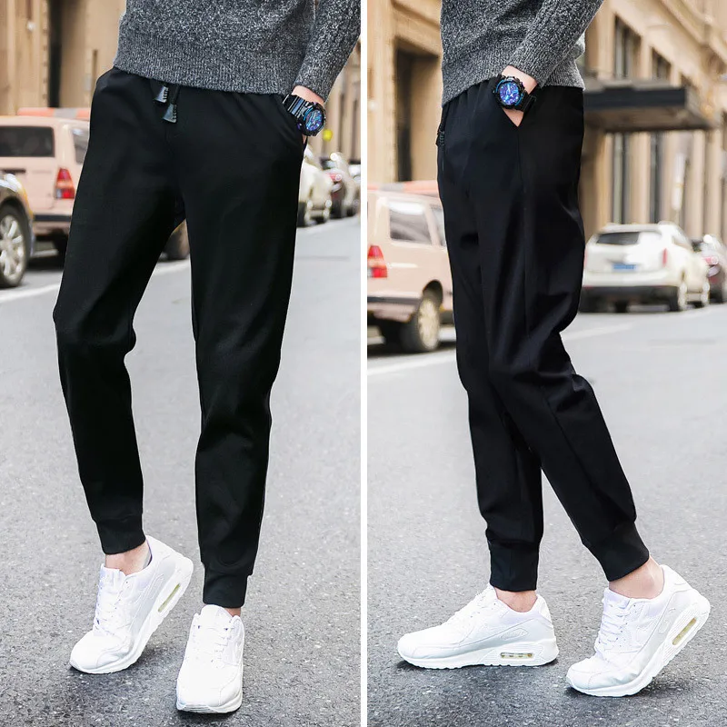 MRMT 2022 Brand New Autumn Winter Men's Trousers Solid Color Tether Waist Casual Pants for Male Feet | Мужская одежда