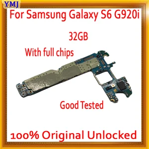 Оригинальная материнская плата для Samsung galaxy S6 G920F G920V G920I, полностью разблокированная, 32 ГБ, европейская версия с системой OS
